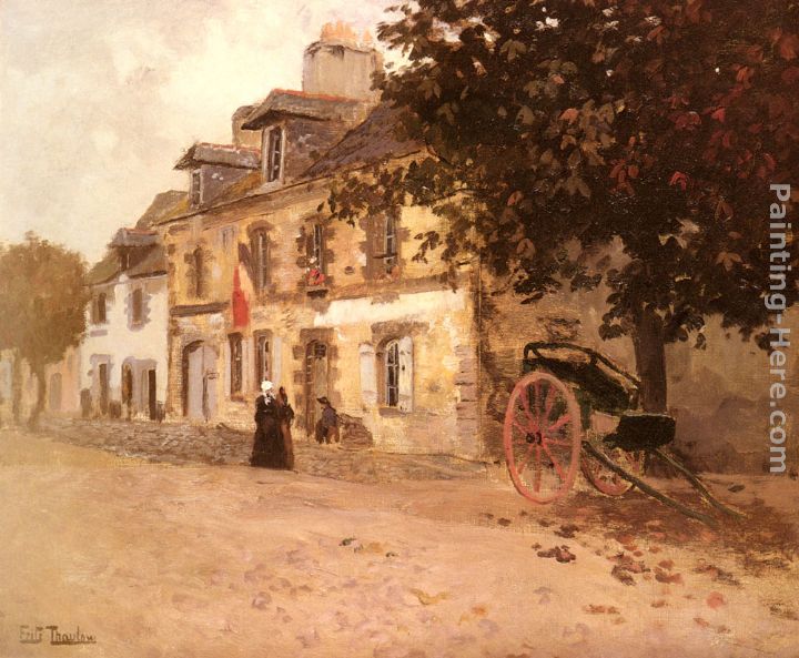 A Village Street In France painting - Fritz Thaulow A Village Street In France art painting